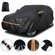 SUV Car Cover Fit for Nissan Rogue/for X-trail/for Murano All Weather Waterproof Windproof Outdoor Cover Sun Rain Dust Snow Protection Up to 191" L, Black+Orange