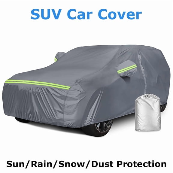 SUV Car Cover, PEVA Material, Universal Car Cover Waterproof All Weather with Door Zipper Universal Fit Buick Encore, Chevrolet Equinox, Blazer, Ford Escape, Bronco Sport etc (YL- lengths 187")