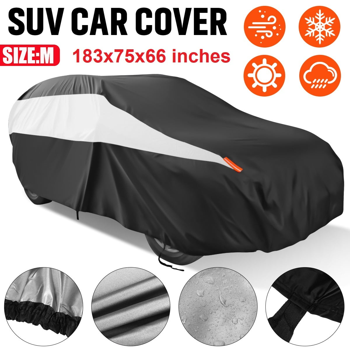 ICover - Deluxe Outdoor Car Cover Waterproof - 210gsm Full Body Winter Cover With Soft Anti-Scratch Layer - Available In S - XXL & 4x4 Sizes (Large - Foto 2