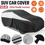 SUV Car Cover Waterproof All Weather Protection Universial Fit Outdoor Indoor Use Snow UV Dust Resistant Windproof, Size M, 183x75x66 inch