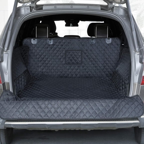 SUV Cargo Liner for Dogs, Trunk Cover with Bumper Flap Protector | Waterproof Pet Cargo Cover with Side Flaps, Dog Car Seat Cover with Non-Slip Mat, Prevents Scratches, Pet Hair, Mud, and Dirt