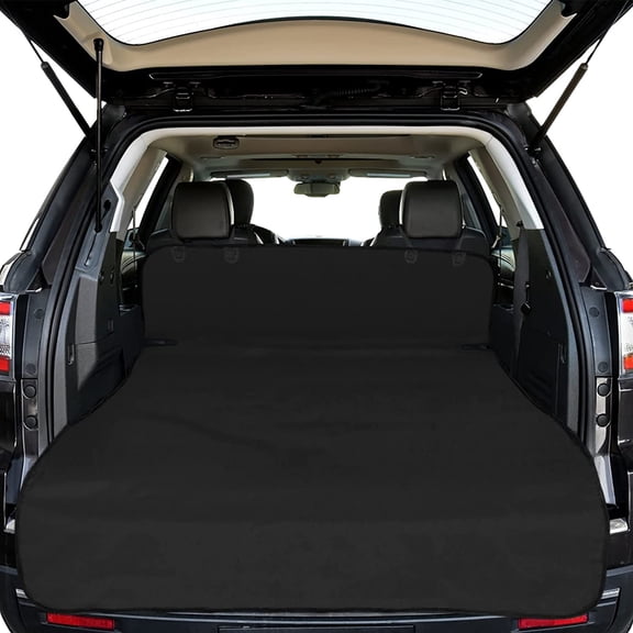 SUV Cargo Liner for Dogs - Waterproof Pet Cargo Liner, Comfort Dog Cargo Cover with Bumper Flap Protector, Scrachproof for Large SUVs Sedans Trunks Vans, Black