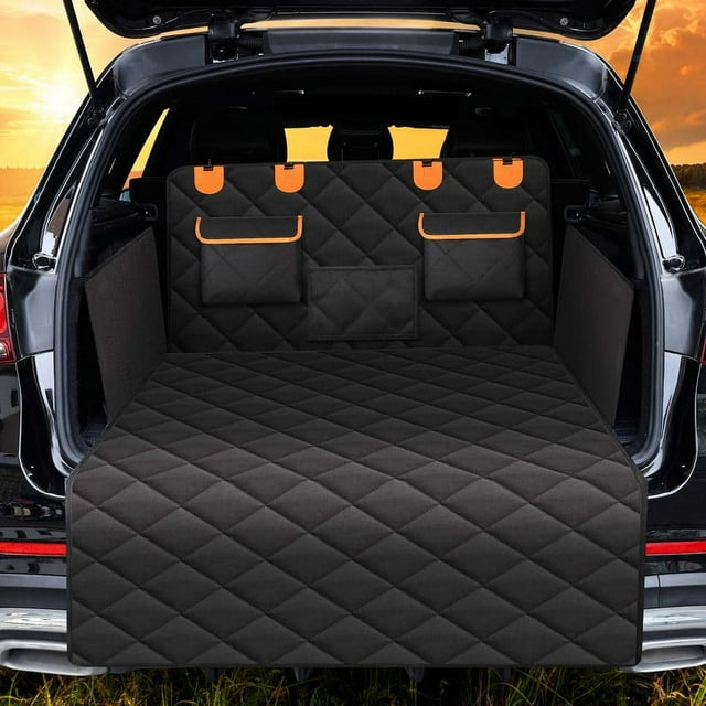 SUV Cargo Liner for Dogs, NonSlip Water Resistant Pet Trunk Mat with Side Flaps Protector, Dog