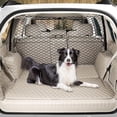 thumbnail interactive-video image 1 of SUV Dog Car Net Barrier - Pet Car Partition Rear Seat Barrier Mesh, Easy to Install and Remove, Adjustable Car Dog Partition for Trucks, SUVs, Vans, Car Net Organizer Bag (47 * 27 inches), 1 of 8