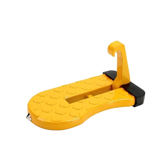 SUV Roof Step Foldable Car Door Step with Safety Hammer, Non Slip Aluminum Alloy Yellow