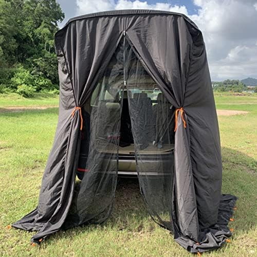 SUV Tailgate Shelter Tent Privacy Shelter Waterproof Black Portable Changing Room for Biking Toilet Shower Sleeping Beach Swimming L:W:H:4.9ft:4.9ft:7.5ft 6pcs Tent Pegs to fix