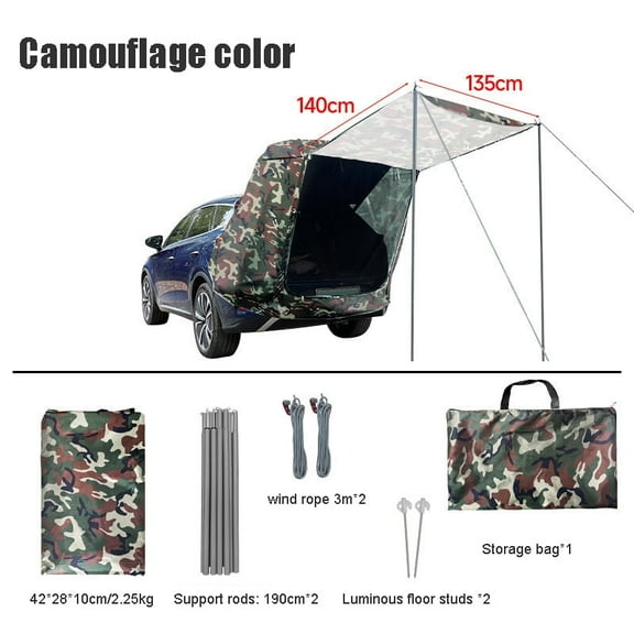 SUV Tents for Camping 210D Heavy Duty Waterproof Tailgate Tent with Shade Universal Car Tents for Full Size Camping