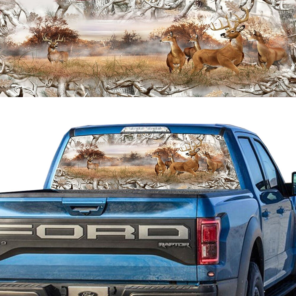 SUV Truck Window Decals One-Way See-Through Perforated Vinyl Waterproof ...