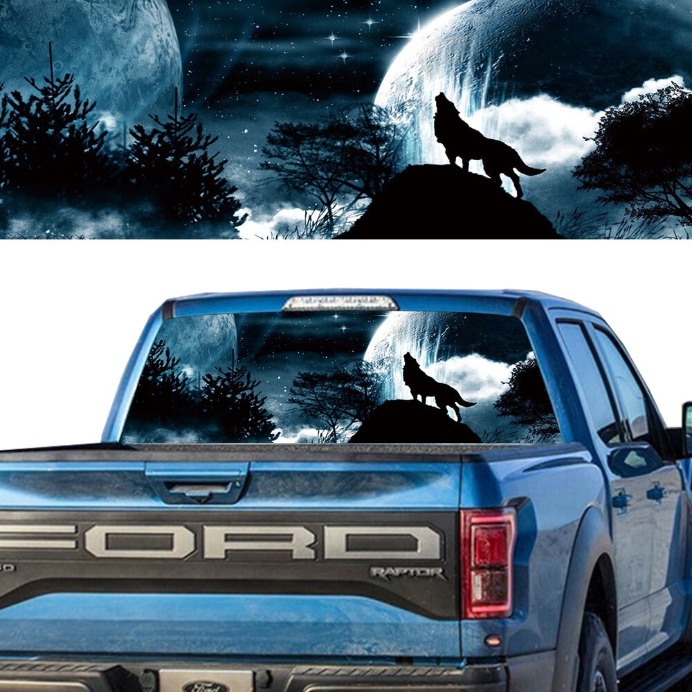 SUV Truck Window Decals One-Way See-Through Perforated Vinyl Waterproof ...