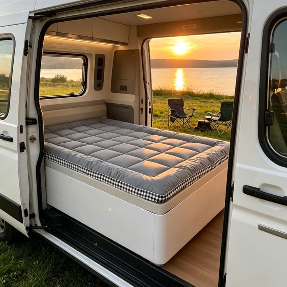SUV Trunk and Tailgate Mattress, Foldable Car Mattress Topper, RV Mattress Topper, Camping Essential, Car RV Camper Travel Vehicle Bed Mattress, Travel Mattress, Modified Vehicle Middle Bed
