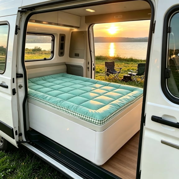 SUV Trunk and Tailgate Mattress, Foldable Car Mattress Topper, RV Mattress Topper, Camping Essential, Car RV Camper Travel Vehicle Bed Mattress, Travel Mattress, Modified Vehicle Middle Bed