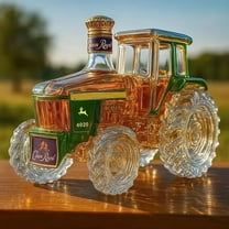 SUVISUKUA 300ML Green Car Shaped Whiskey Decanter - Art Statue, Tractor Whiskey Bottle, Creative Leak-proof Empty Wine Bottle Dispenser(10.15oz )