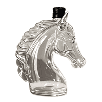 SUVISUKUA 350ml Unique Whiskey Glass Decanter, Funny Whiskey Horse Head Bottle, Perfect Whiskey Decanter for Home Bar Decoration, for Whisky, Spirits, Wine or Vodka(11.84oz)