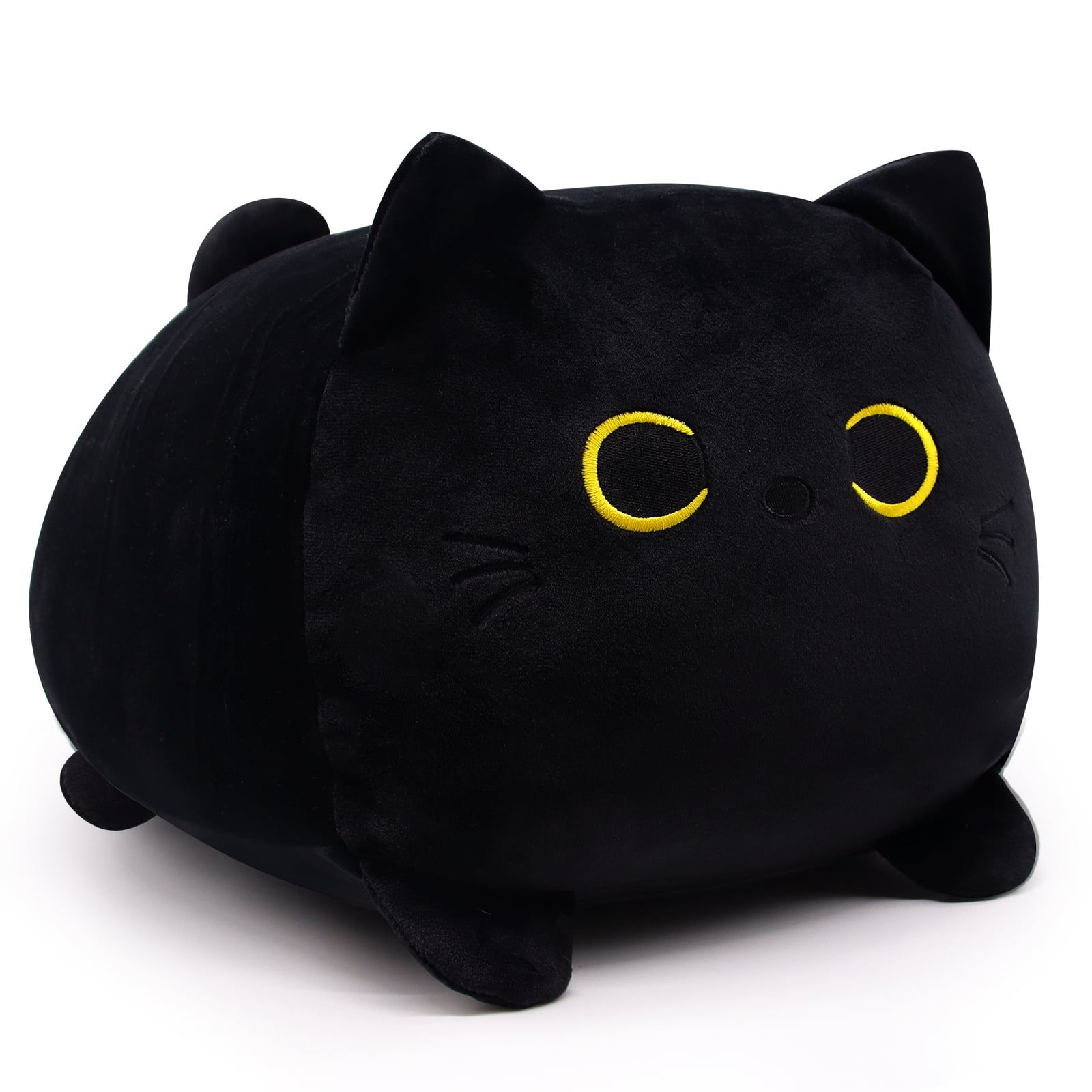 SUWJELANY Black Cat Stuffed Animals,15.7Kawaii Cat Plush Pillow,Soft Plush  Toys Doll,Gift for Kids and Adults Christmas Birthdays Halloween 