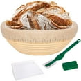 thumbnail image 1 of SUWU Banneton Proofing Basket Set,10 Inch Round Sourdough Bread Bowl,100% Natural Rattan Basket with Linen Liner Cloth Dough Scraper Bread Lame for Artisan & Home Bakers, 1 of 9