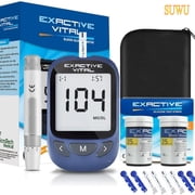 SUWU Blood Glucose Monitor Kit,  Blood Glucose Meter Glucometer Kit ,50 Glucometer Strips, 50 Lancets, Lancing Device, Carrying Case