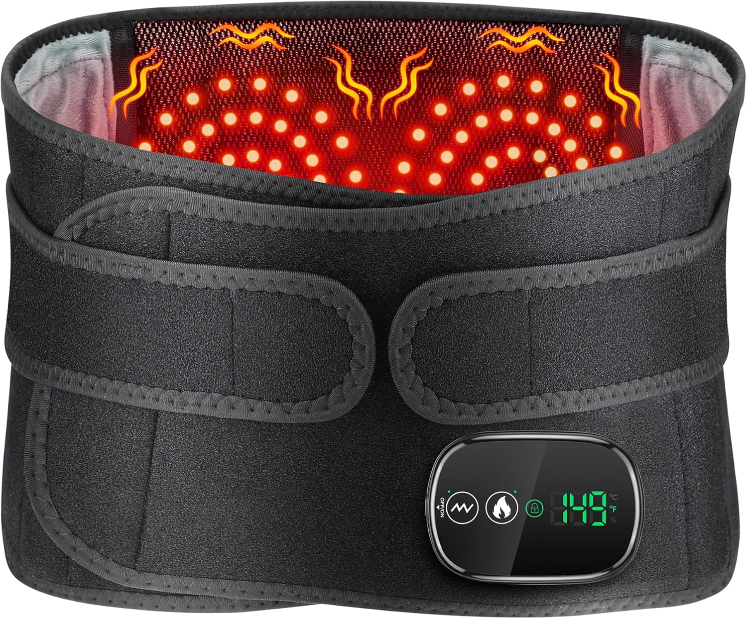 SUWU Cordless Heating Pad for Back, FSA or HSA Eligible Portable Lower Back Massager, Heated Back Brace Vibration Wrap, Heated Back Belt, Wearable Heating Pads Lumbar Support Heat Pad