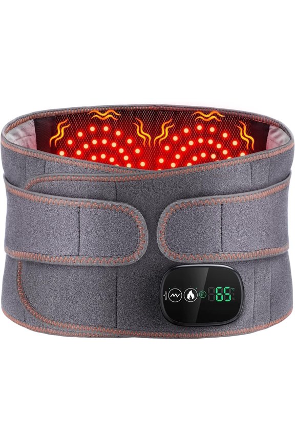 Cordless Heating Pad for Back Hatch Belt Massager with 3 Vibration and 3 Heat, Gifts for Men Women Dad Mom, Portable Heated Back Brace, Relaxing Gifts for Seniors