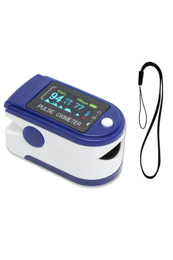 Finger Pulse Oximeter and OLED Display,, Accurate Fast Sp02 Reading Oxygen Meter, Heart Rate Monitor for Adult Child with Lanyard