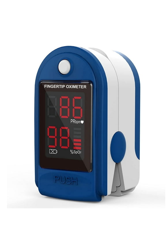 Fingertip Pulse Oximeter,Blood Oxygen Saturation Monitor (SpO2) with Pulse Rate Measurements and Pulse Bar Graph,Portable Digital Reading LED 4 Colors Display