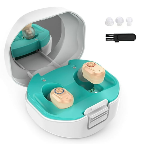 SUWU Hearing Aids for Seniors, Rechargeable Personal Sound Amplifiers for Severe Hearing Loss, Hearing Amplifiers for Adults with Noise Cancelling, Magnetic Charging Case