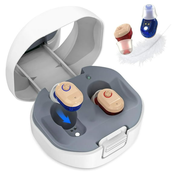 SUWU Hearing Aids for Seniors, Rechargeable Personal Sound Amplifiers for Severe Hearing Loss, Hearing Amplifiers for Adults with Noise Cancelling, Magnetic Charging Case