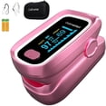 thumbnail image 1 of SUWU Oximeter, SpO2 Pulse Oximeter, 4 Data Pulse Oximeter with Respiration, Respiration Rate Monitor, Pulse Oximeter with Bag, and Lanyard (Pink), 1 of 7