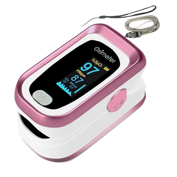 SUWU Pulse Oximeter Fingertip Oxygen Monitor Fingertip for Sports Use,with Lanyard Rose Red