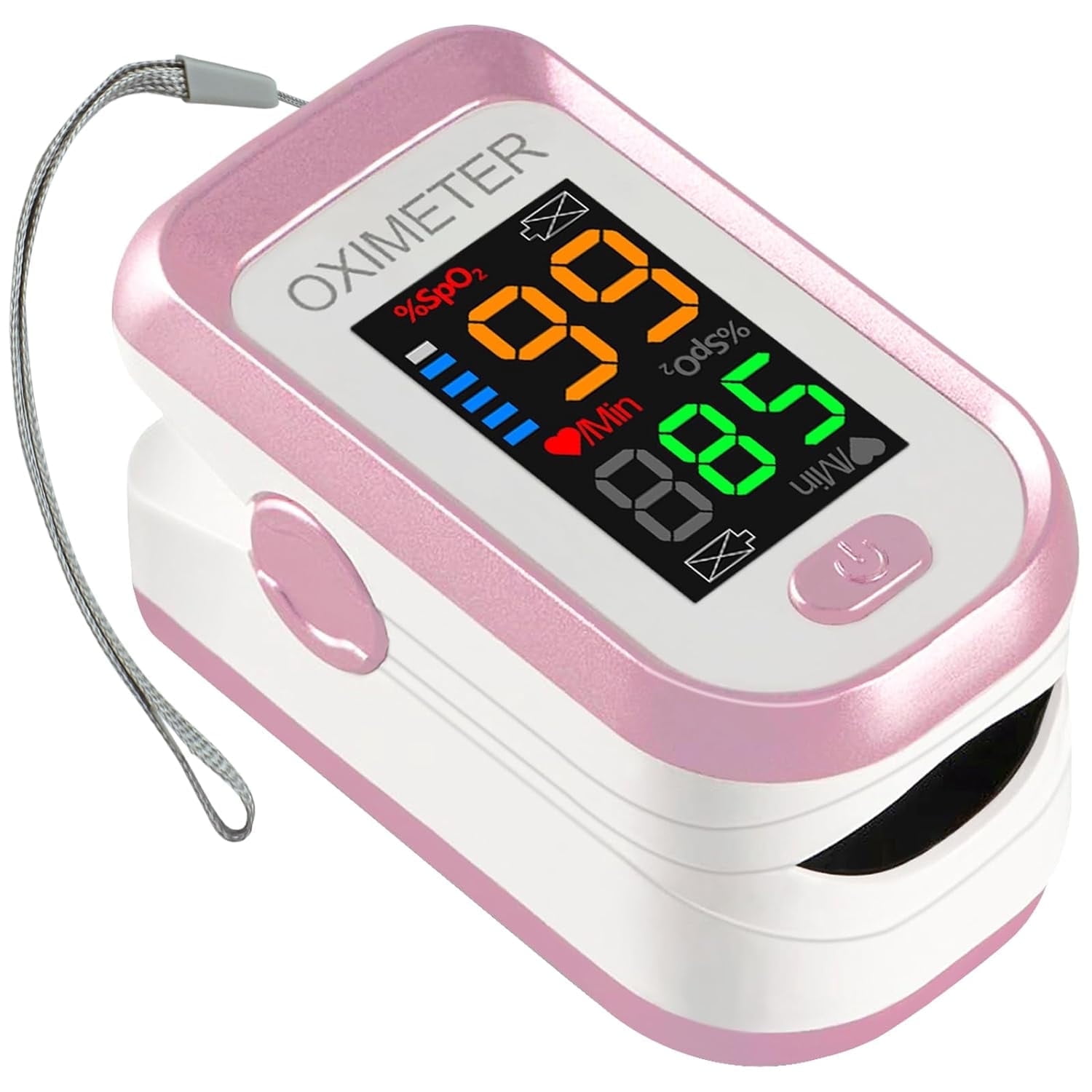 SUWU Pulse Oximeter Fingertip Oxygen Monitor Fingertip for Sports Use,with Lanyard Rose Red