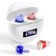 SUWU Rechargeable Digital Hearing Aids for the Elderly, Almost Invisible, with Noise Cancellation, Suitable for Hearing Loss Adults, Behind-the-Ear Hearing Aids, Easy to Control