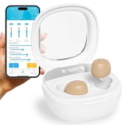 SUWU Rechargeable Hearing Aids, Bluetooth Enabled, Noise Cancelling with App Control, 4 Sound Modes including Tinnitus Masking, Beige