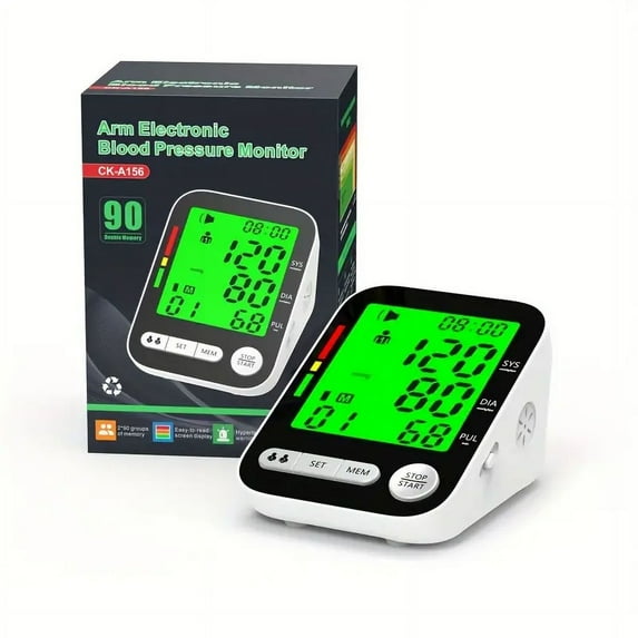 SUWU Rechargeable Upper Arm Blood Pressure Monitor with Heart Rate - USB Charging, Large 8.7"-15.7" Adjustable Cuff, Voice & Backlit Display