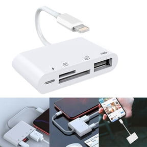 SUWU SD Card Reader for iPhone, USB Camera Adapter 4 in 1 USB Adapter Compatible SD/TF Card, Memory Card Reader Portable USB Adapter for iPhone iPod iPad IOS 12
