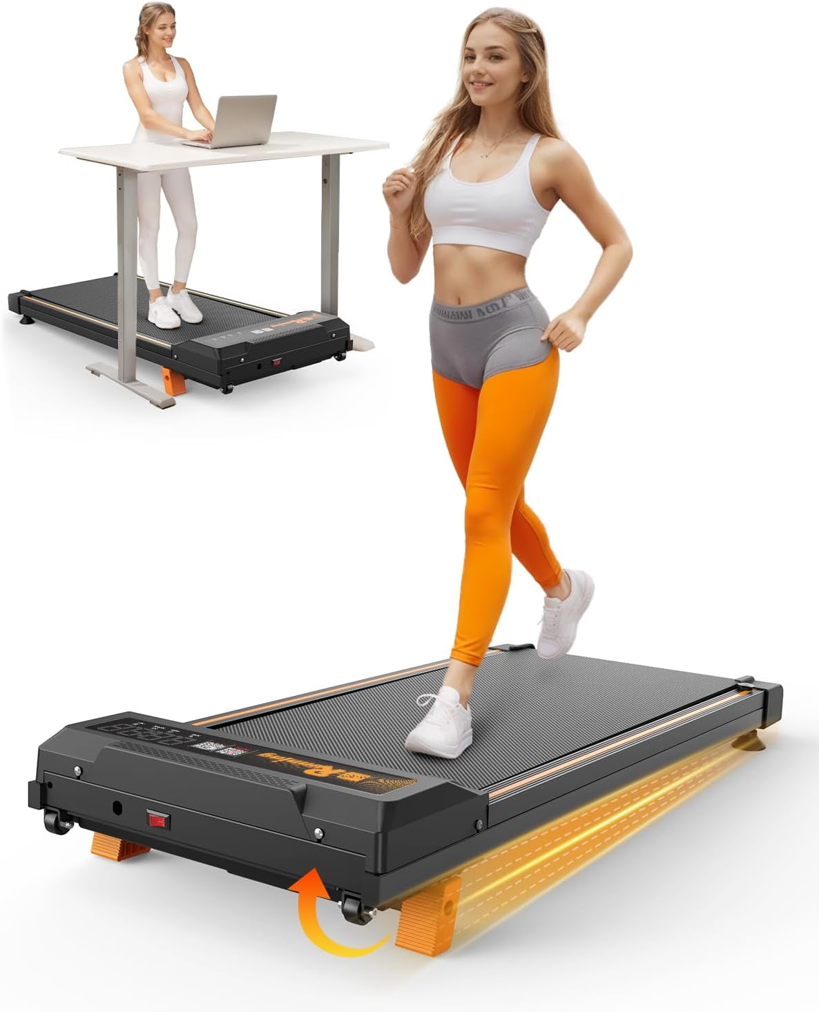 SUWU Walking Pad Running Machine Walking Machine for Home Under Desk Treadmill with LED Display and 12 Preset Programs 2.25HP Portable Treadmill Jogging Machine for Office Small Space
