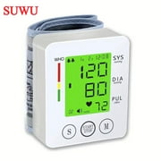 SUWU Wrist Blood Pressure Monitor, Talking Digital Automatic Blood Pressure Machine, Rechargeable Blood Pressure Cuff for Home Use, Adjustable Bp Cuff, Large 3 Color Backlit LCD Display