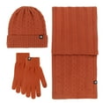 thumbnail image 1 of SUXIAN Adults Winter Scarf Set Knit Warm Hat Long Scarf Gloves Orange One Size, 1 of 5