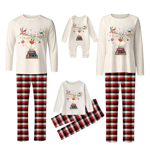SUXIAN Baby Christmas Pajama Set, Long Sleeve Top and Pants