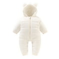 thumbnail image 1 of SUXIAN Baby Coat Girls Boys Winter Warm Snowsuit Bear Ears Hooded Jumpsuit Padded White 3-6 Months, 1 of 3