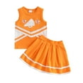 thumbnail image 1 of SUXIAN Baby Girl Cheerleading Set Shirts Skirts Halloween Cheerleading Outfits for Girls Age 0-4 Years Orange 3Y, 1 of 2