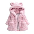 thumbnail image 1 of SUXIAN Baby Girls Autumn Winter Hooded Coat Cloak Jacket Thick Warm Clothes Seasonal Outfit Sets Pink 110, 1 of 5
