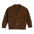 thumbnail image 1 of SUXIAN Baby Sweater Cardigan Long Sleeve Button Front Crew Neck for Kids Girls Everyday Comfortable Outfit Coffee 18-24Months, 1 of 3