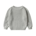 thumbnail image 1 of SUXIAN Baby Sweater Knit Blouse Pullover Warm Crewneck Long Sleeve Tops for Toddler Fall Winter Grey 3-4 Years, 1 of 2