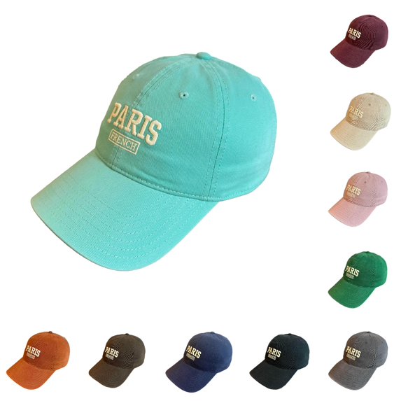 SUXIAN Baseball Cap Paris Embroidered Men Women Retro Sports Outdoor Casual Sunhat One Size