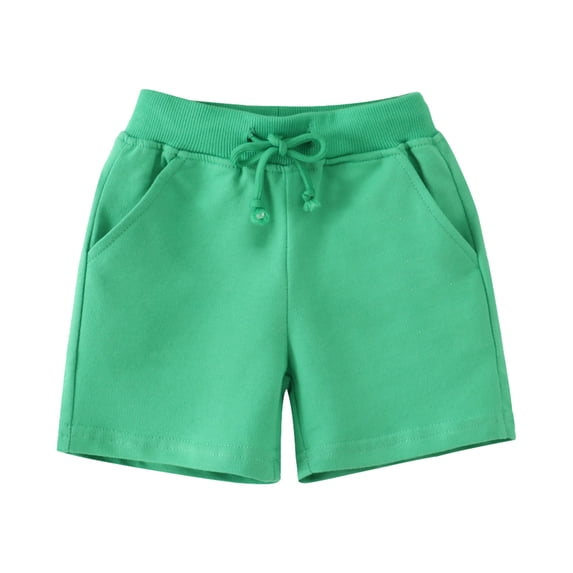 SUXIAN Boy Shorts Casual Solid Summer Holiday Beach Sport Pants Toddler Shorts Boys Stretchy Wear Green_001 5-6 Years
