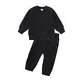 thumbnail image 1 of SUXIAN Boys Girls Fall Winter Soft Piece Athletic Jogger Pants Tracksuit Set Comfortable Clothes Set Black 100, 1 of 3
