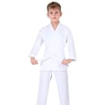 thumbnail image 1 of SUXIAN Boys Karate Complete Arts Gi for Taekwondo Training Outfit with Belt and Pants Arts Clothing Set White 110, 1 of 4
