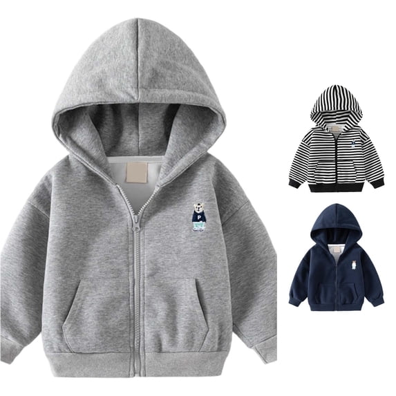 SUXIAN Boys Pullover Hoodie Zip Up Lined Long Sleeve Soft Warm Pullover Outerwear Casual Comfortable For Kids Hoodie Boys Grey 7-8 Years