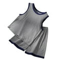 thumbnail image 1 of SUXIAN Boys Summer Outfits Sets Sleeveless Tank Top Shorts Casual Playwear Breathable Athletic Comfortable Loungewear for Toddler to Teen Casual Set Dark Gray 170, 1 of 3