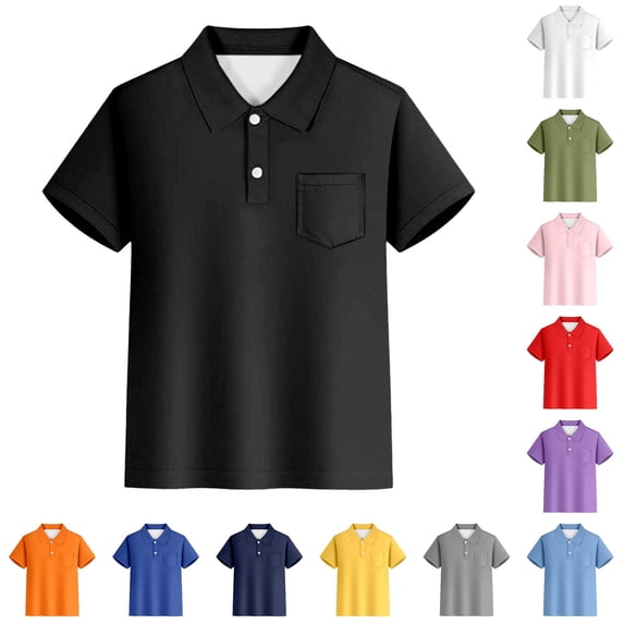 SUXIAN Boys Shirts Striped Short Sleeve Button Down Chest Pocket Classic Style For Weekend Toddler Boy Shirt Black 3-4 Years