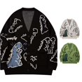thumbnail image 1 of SUXIAN Cardigan For Women Dinosaur Print Knit Sweater Oversized Streetwear Long Sleeve Open Front Cardigan Sweater, 1 of 6